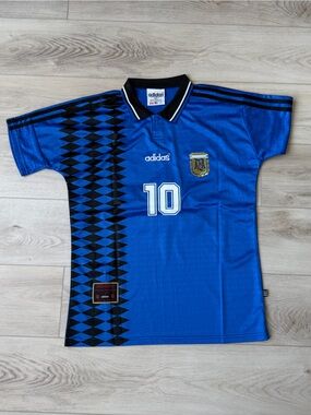 Adidas Argentina Lionel Messi #10 Blue Away Soccer Jersey Men’s Size M